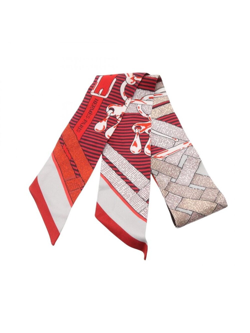 Hermes Scarf Twilly Mors a Jouets Chemise Ribbon Silk